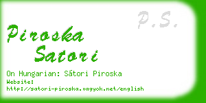 piroska satori business card