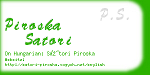 piroska satori business card